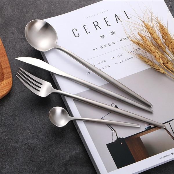 Matte Stainless Steel Dinnerware