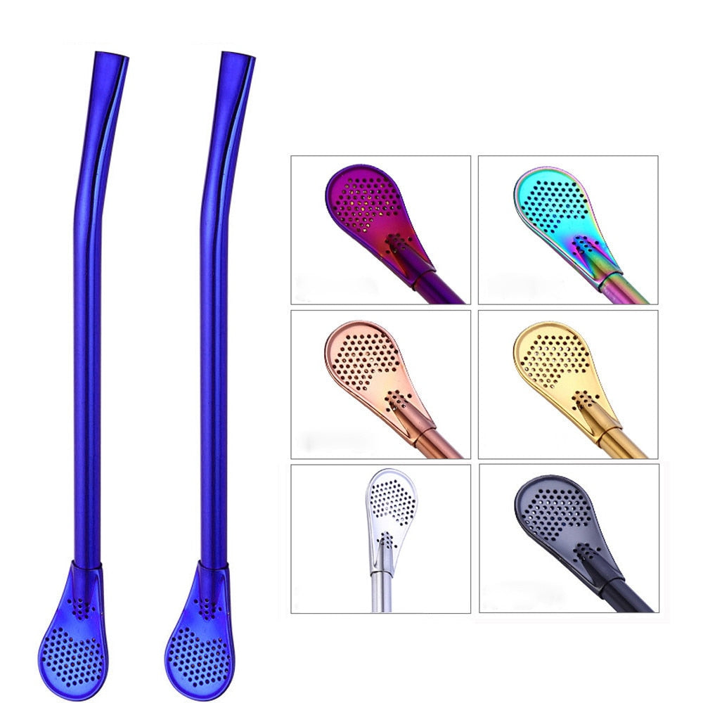 Liquid Filter Spoon Straw (2Pcs)