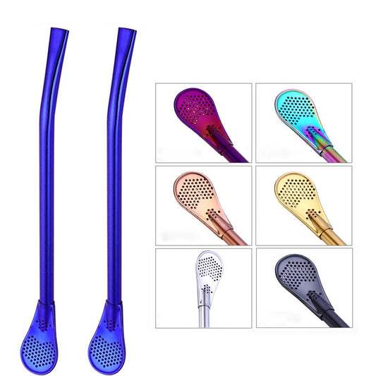Liquid Filter Spoon Straw (2Pcs)