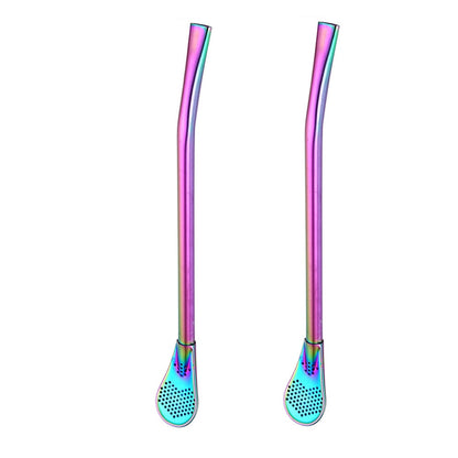 Liquid Filter Spoon Straw (2Pcs)