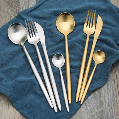 Matte Stainless Steel Dinnerware