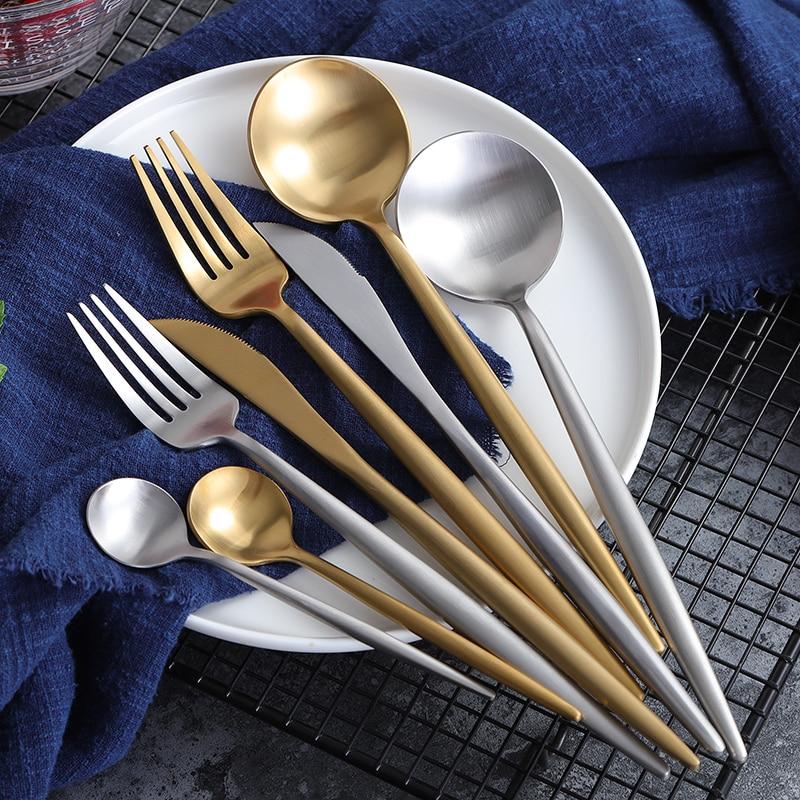 Matte Stainless Steel Dinnerware