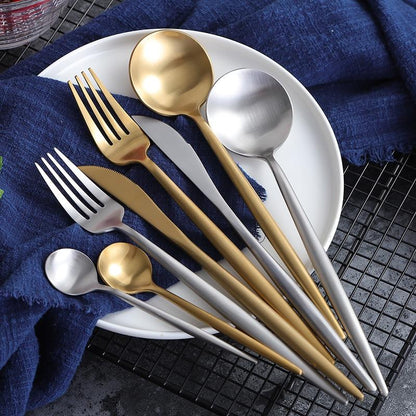 Matte Stainless Steel Dinnerware