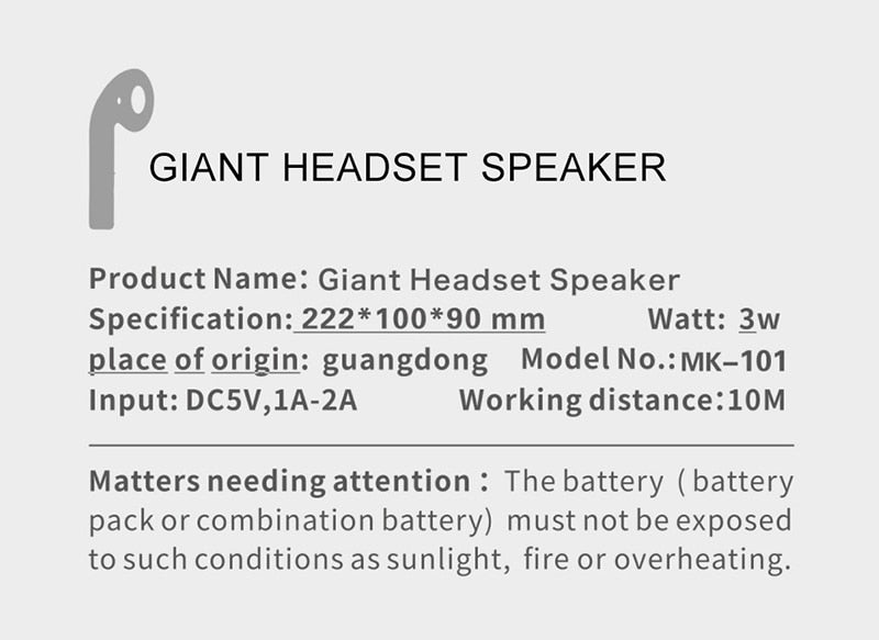 Giant Headset Speaker Bluetooth
