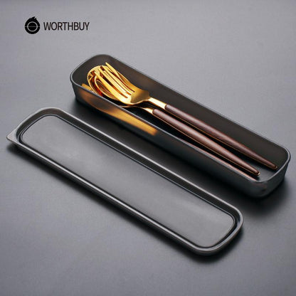 Wooden Stainless Steel Dinnerware Set