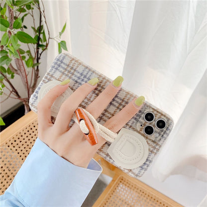 Plaid Finger Grip Phone Case