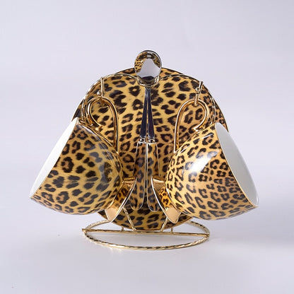 Leopard Print Bone China Porcelain Set