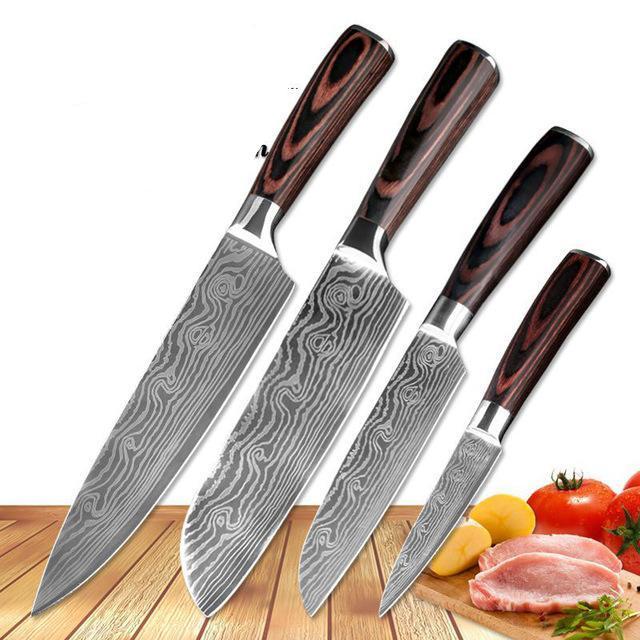 Santoku Chef Knife (Beautiful Design Pattern)