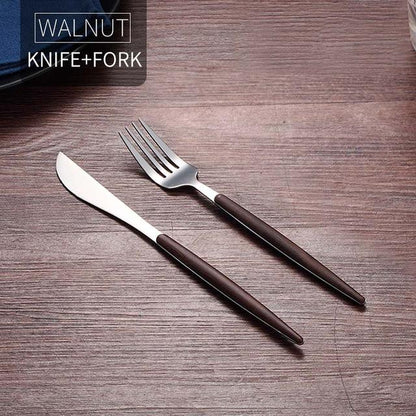 Wooden Stainless Steel Dinnerware Set