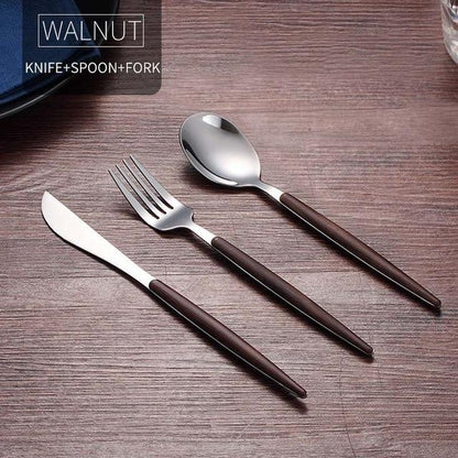 Wooden Stainless Steel Dinnerware Set