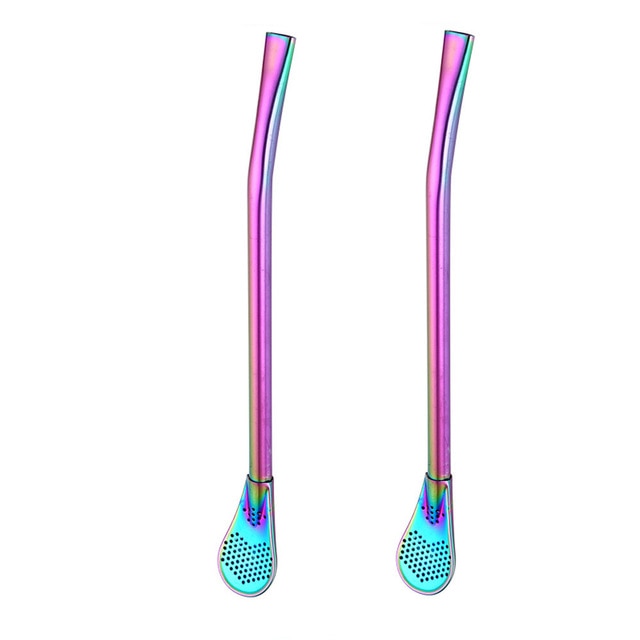 Liquid Filter Spoon Straw (2Pcs)