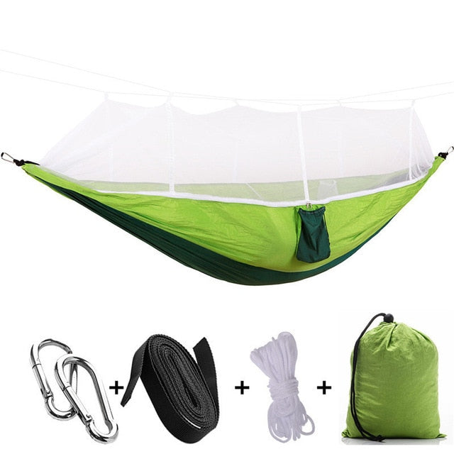 ULTRALIGHT TRAVEL HAMMOCK WITH MOSQUITO NET